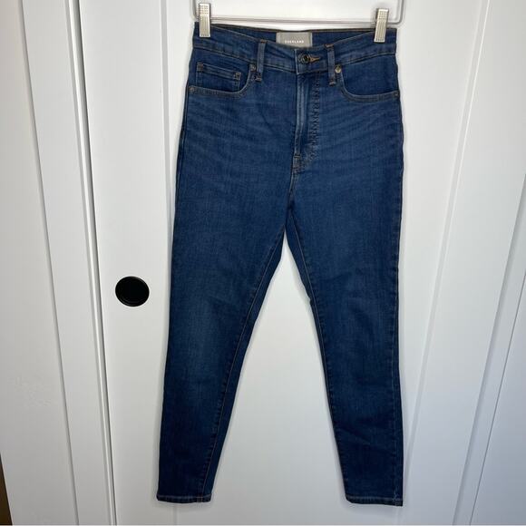 Everlane Dark Wash High Waisted Stretch Ankle Jeans Size 25 - Picture 2 of 6